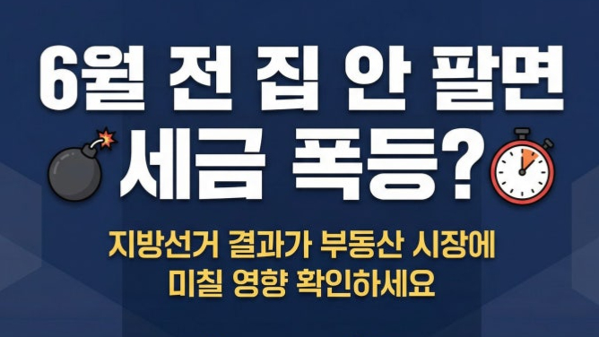 2026년 6월 전 매도해야 할까? 세금 폭탄과 지방선거 부동산 영향 분석