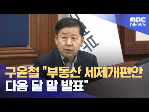 구윤철 "부동산 세제개편안 다음 달 말 발표" (2026.06.17/12MBC뉴스)