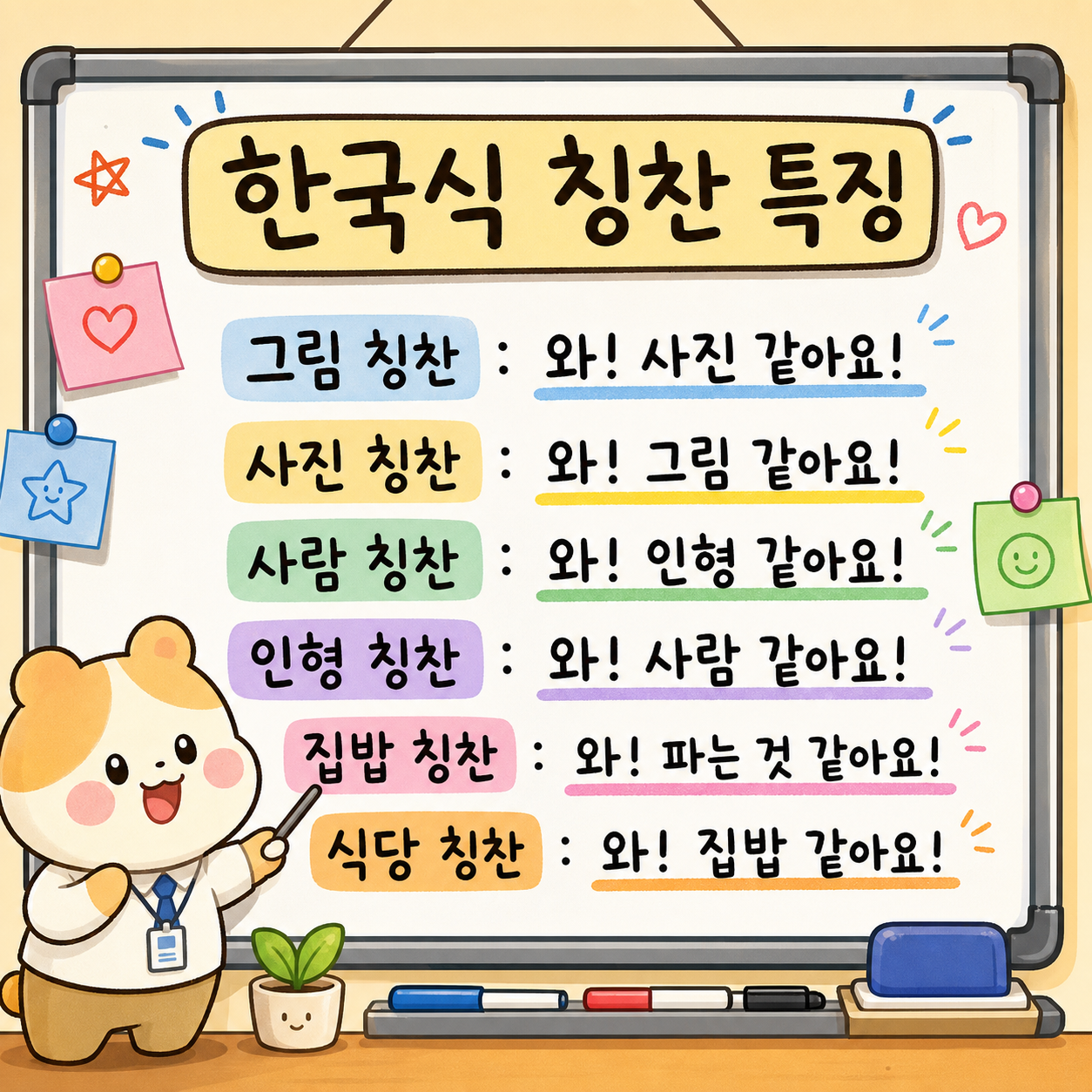 한국식 칭찬 특징