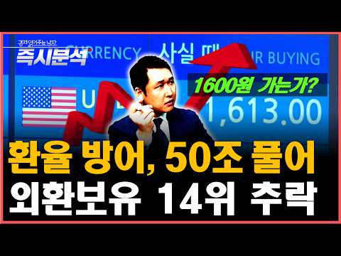 원화가치 급락의 '진짜 이유'. 50조 풀어도 잡히지 않는 원달러 환율. 1600원 가는가