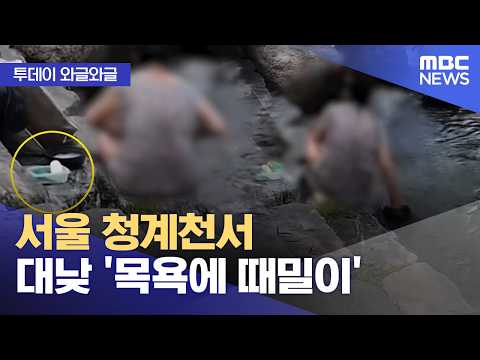 [와글와글] 서울 청계천서 대낮 '목욕에 때밀이' (2026.07.27/뉴스투데이/MBC)